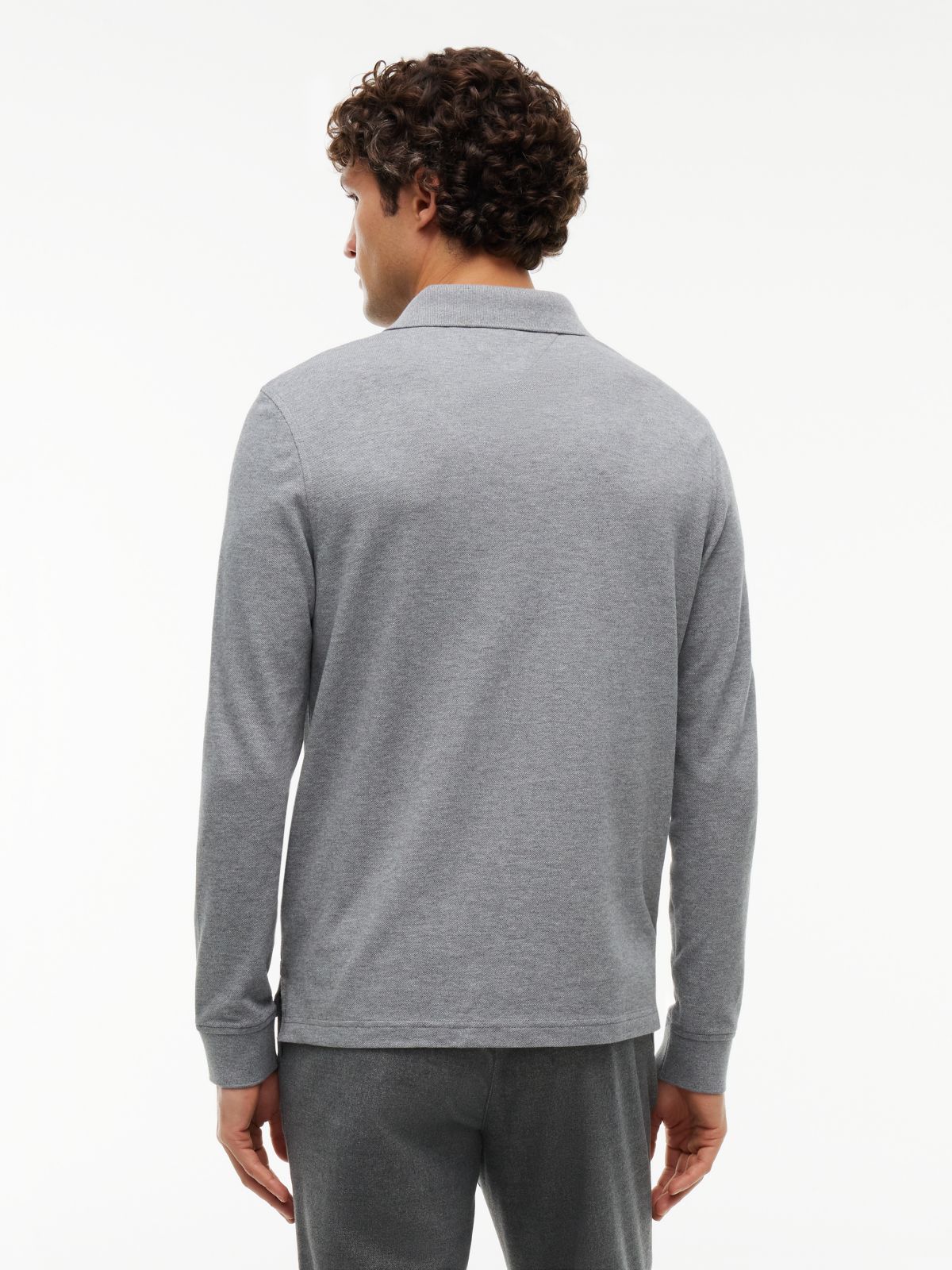 1985 Regular Fit Long Sleeve Polo Shirt — Grey