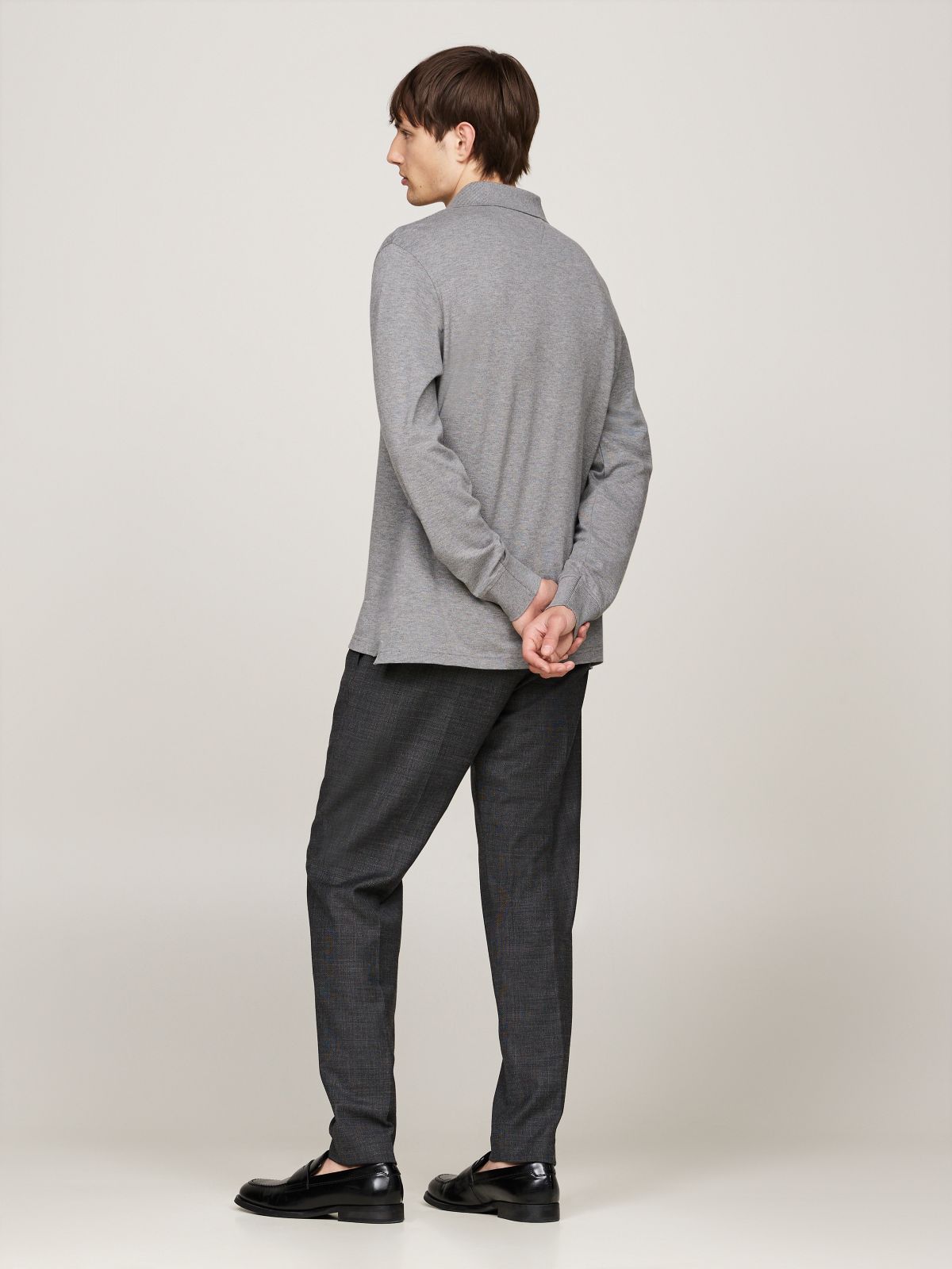 1985 Regular Fit Long Sleeve Polo Shirt — Grey