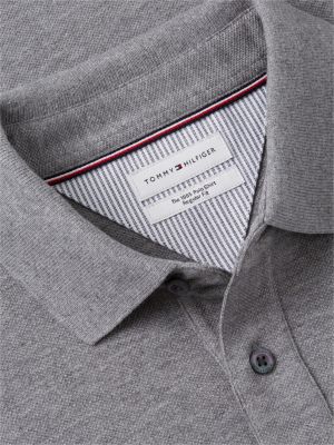 grey 1985 regular fit long sleeve polo shirt for men tommy hilfiger