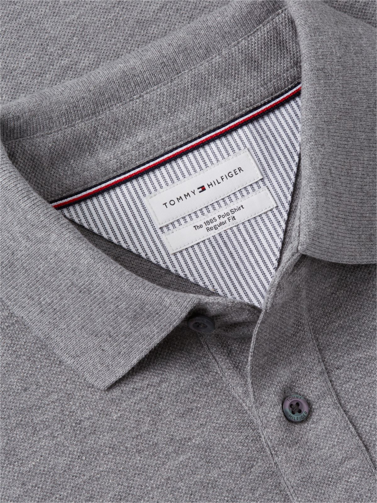 1985 Regular Fit Long Sleeve Polo Shirt — Grey