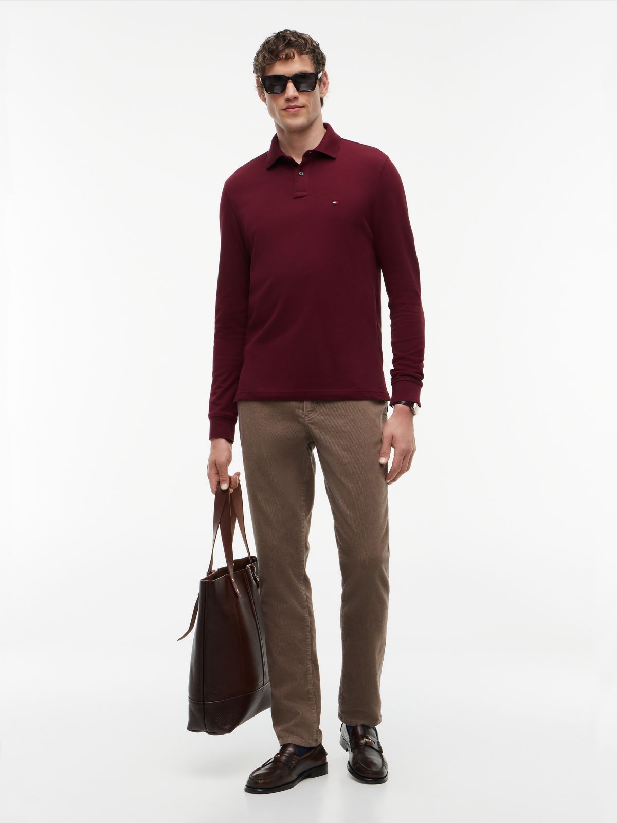 1985 Regular Fit Long Sleeve Polo Shirt — Purple