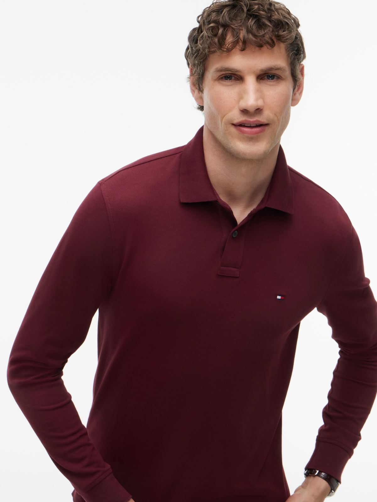 1985 Regular Fit Long Sleeve Polo Shirt — Purple