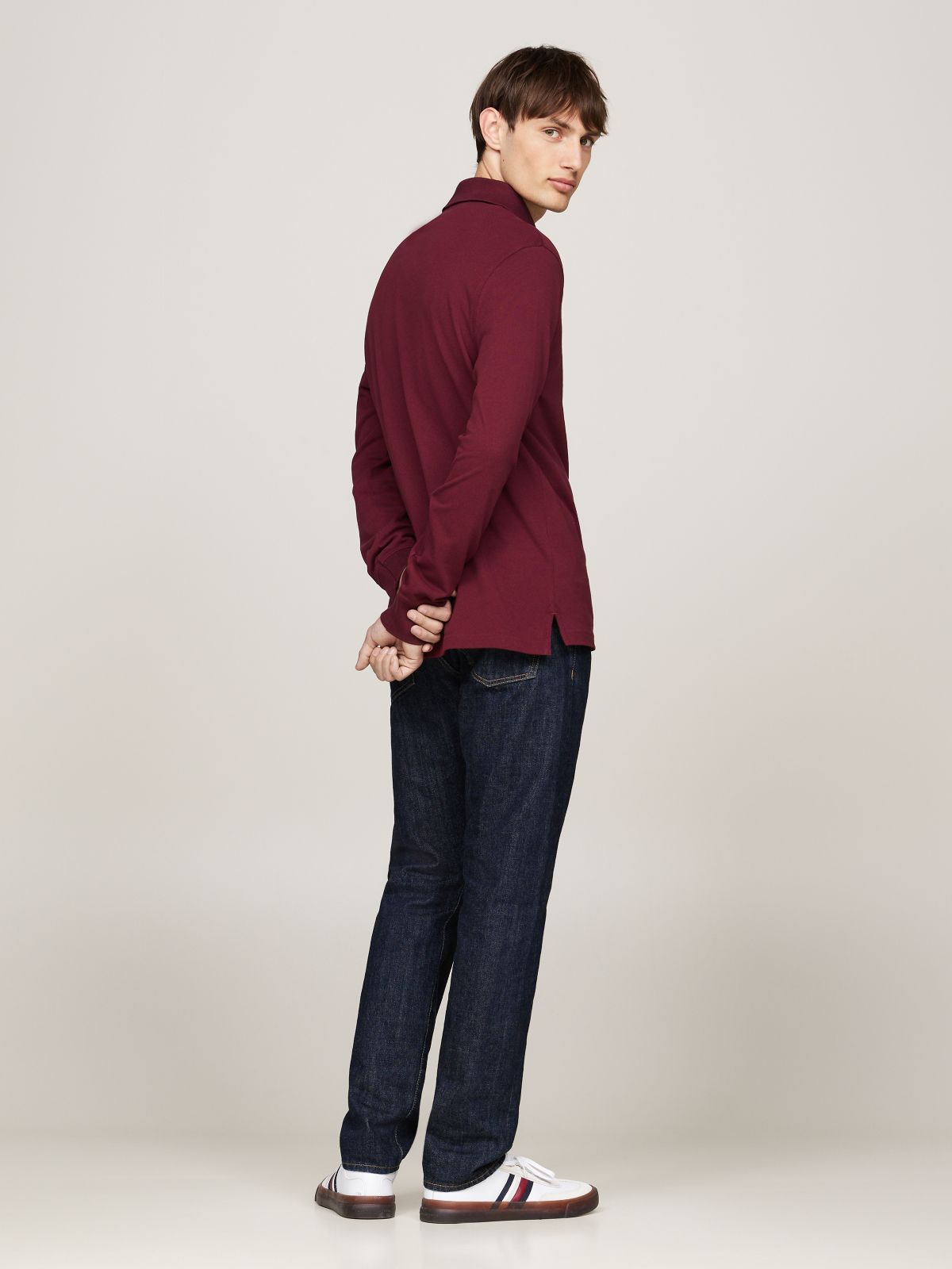 1985 Regular Fit Long Sleeve Polo Shirt — Purple