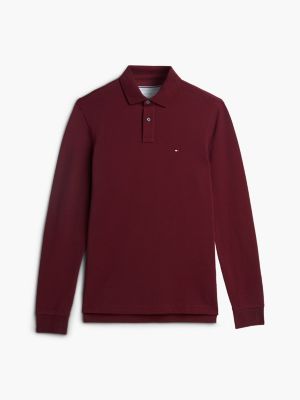 polo à manches longues 1985 violet pour hommes tommy hilfiger