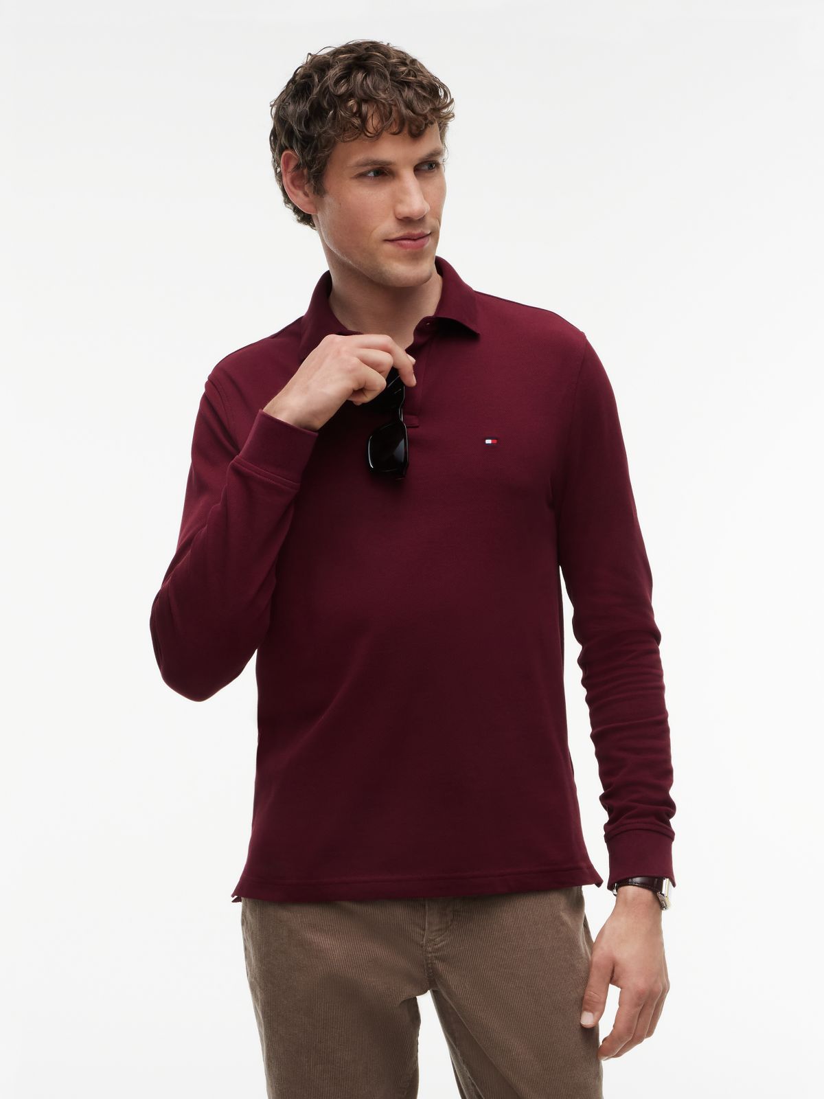 1985 Regular Fit Long Sleeve Polo Shirt — Purple