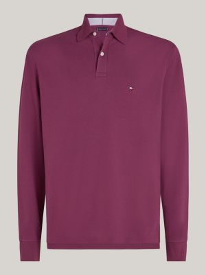 red 1985 collection long sleeve regular polo shirt for men tommy hilfiger