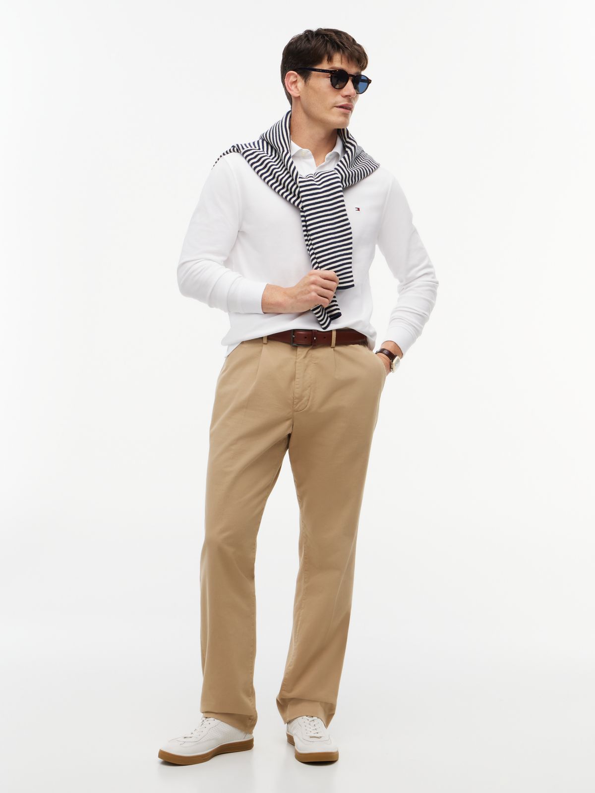 1985 Regular Fit Long Sleeve Polo Shirt — White