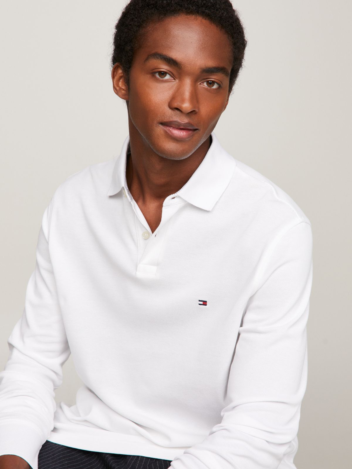 1985 Regular Fit Long Sleeve Polo Shirt — White