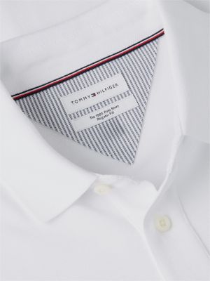 white 1985 regular fit long sleeve polo shirt for men tommy hilfiger