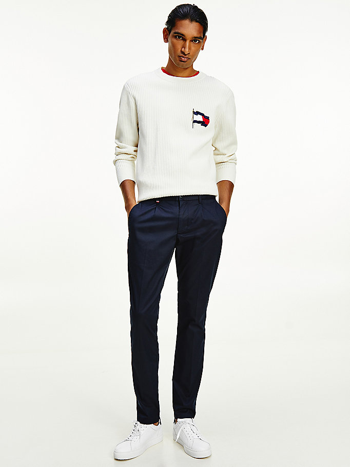 Bleecker Slim Fit Stretch Cotton Trousers | BLUE | Tommy Hilfiger