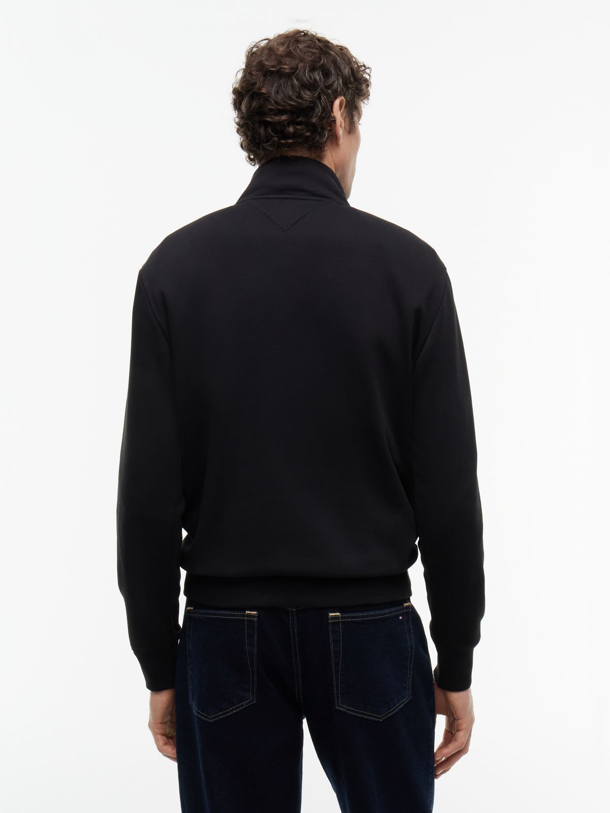 Logo Fleece Quarter-Zip Sweatshirt — Black