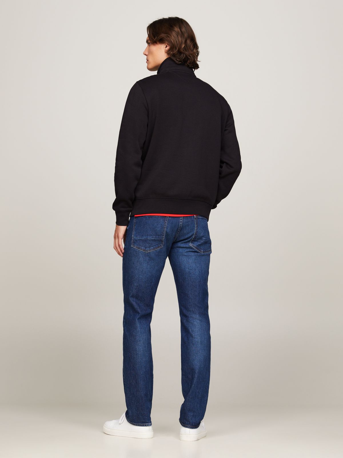 Logo Fleece Quarter-Zip Sweatshirt — Black