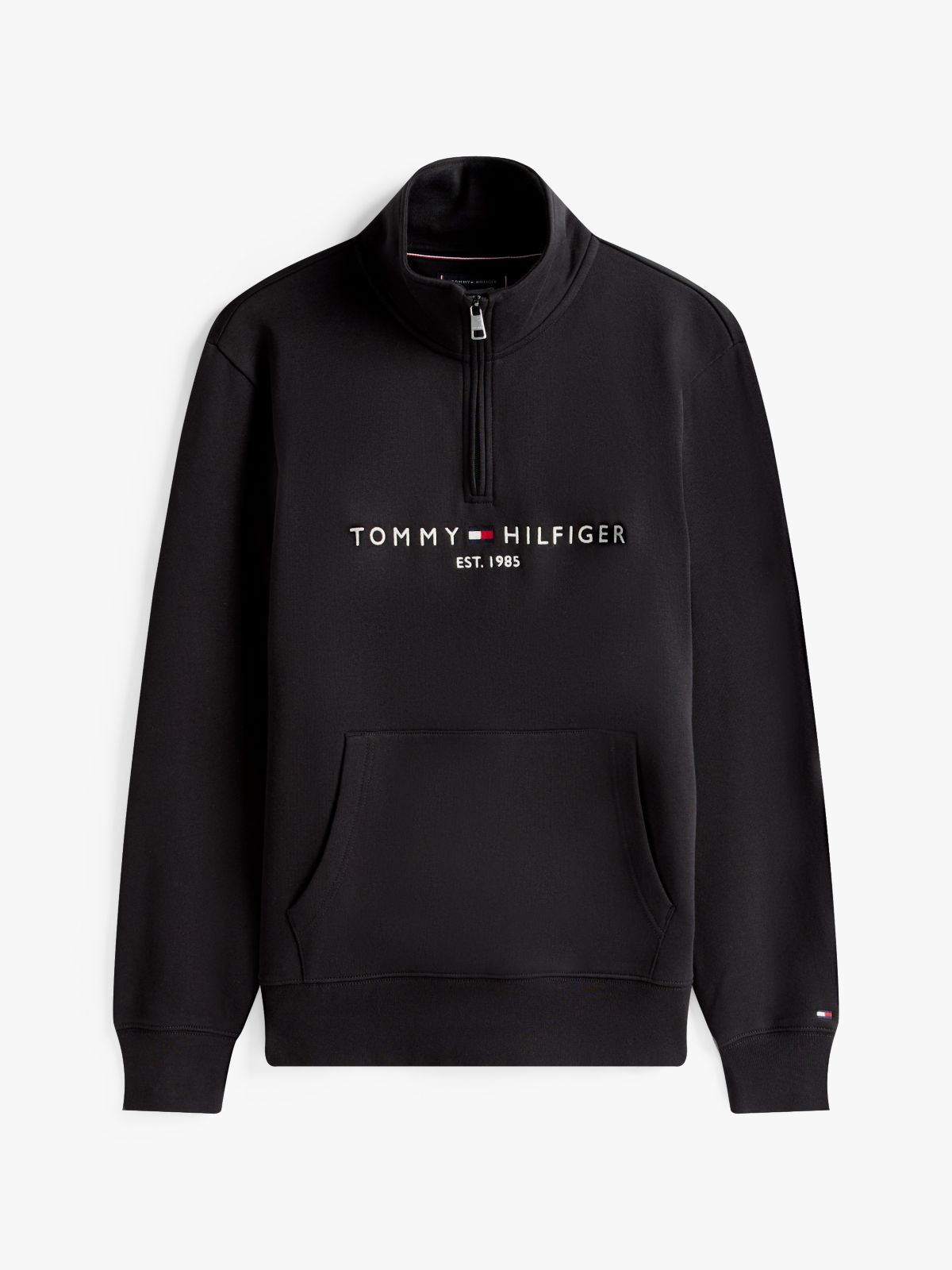 Logo Fleece Quarter-Zip Sweatshirt — Black