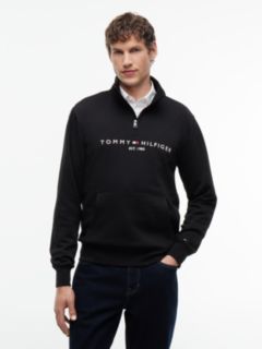 Logo Fleece Quarter-Zip Sweatshirt — Black 1