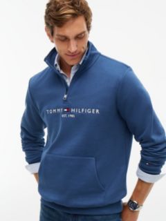 Logo Fleece Quarter-Zip Sweatshirt — Blue 3