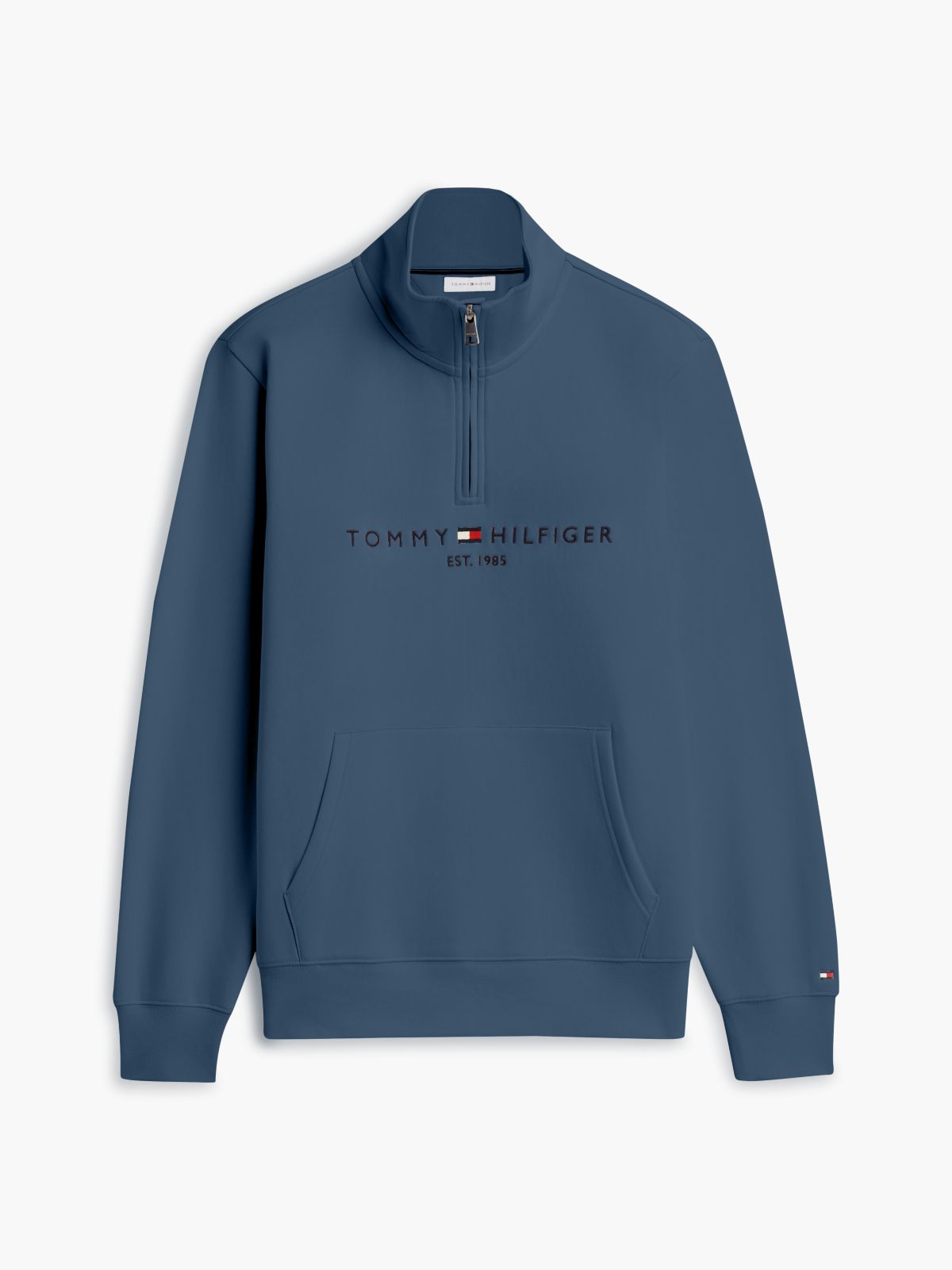 Logo Fleece Quarter-Zip Sweatshirt — Blue