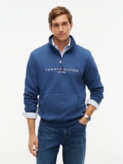Logo Fleece Quarter-Zip Sweatshirt — Blue 1