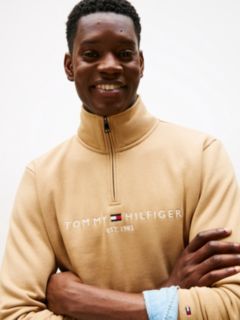 Logo Fleece Quarter-Zip Sweatshirt — Beige 2