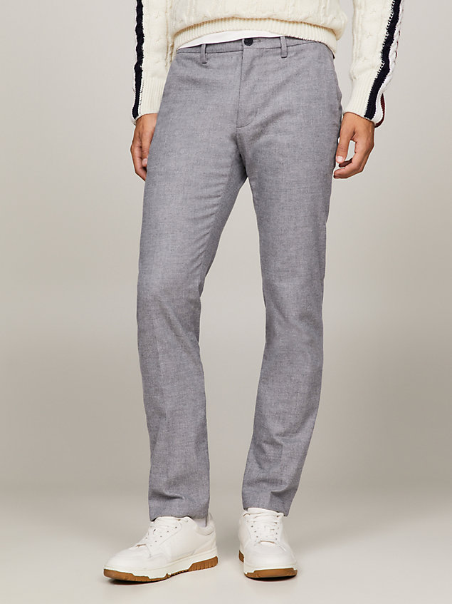 grey denton geborstelde straight fit broek voor heren - tommy hilfiger