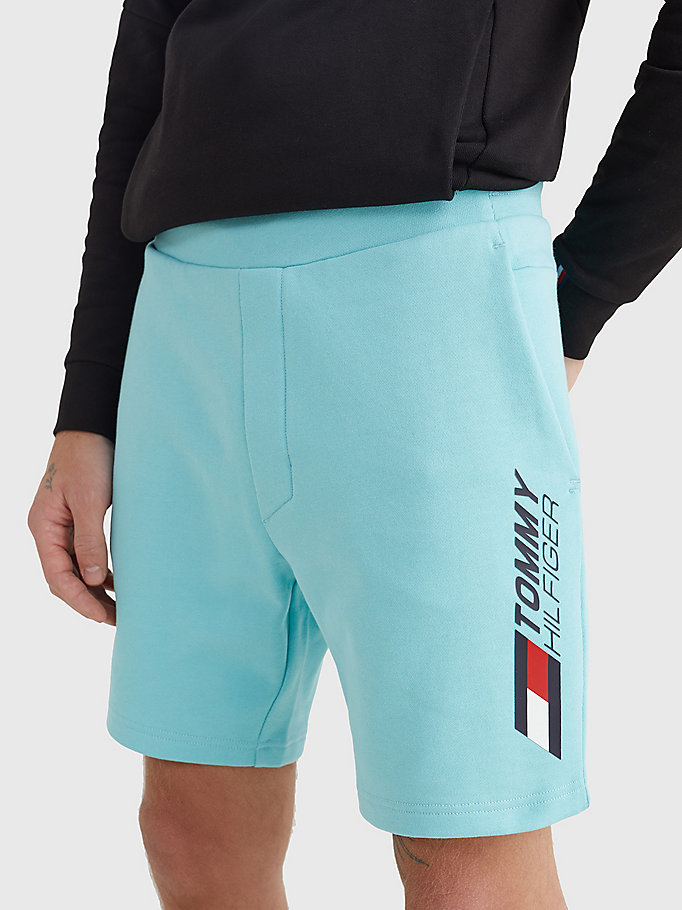 shorts sport essential in cotone biologico blu da men tommy hilfiger