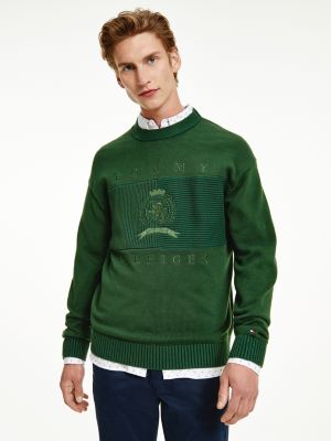 Icons oversized trui met vlag en embleem | GROEN | Tommy Hilfiger