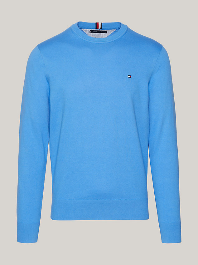 pullover 1985 collection con bandierina blue da uomo tommy hilfiger
