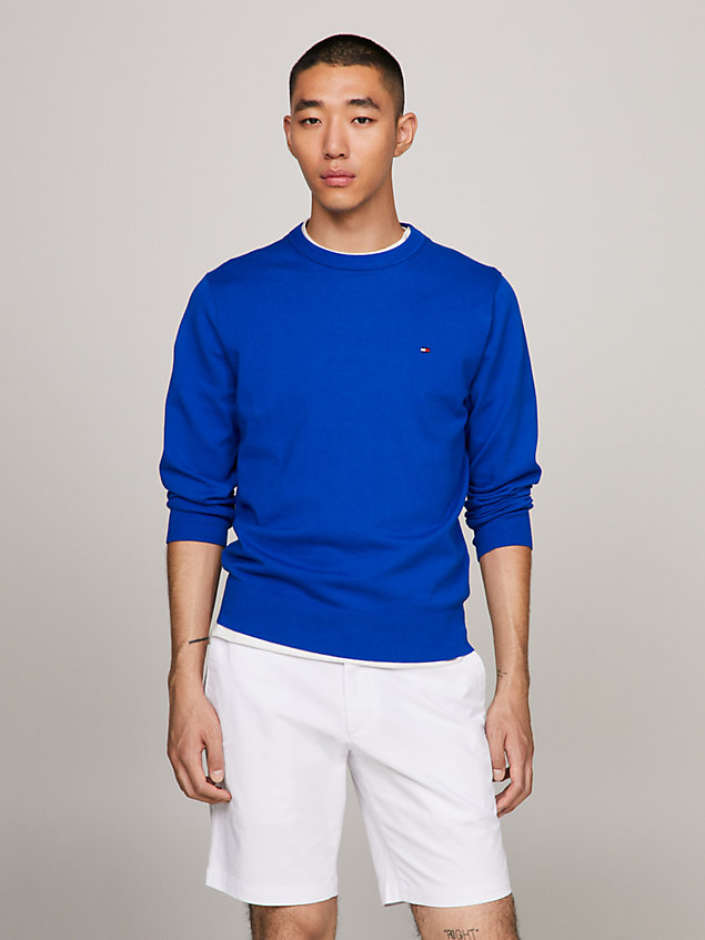 blue sweter z okrągłym dekoltem 1985 collection dla mężczyźni - tommy hilfiger