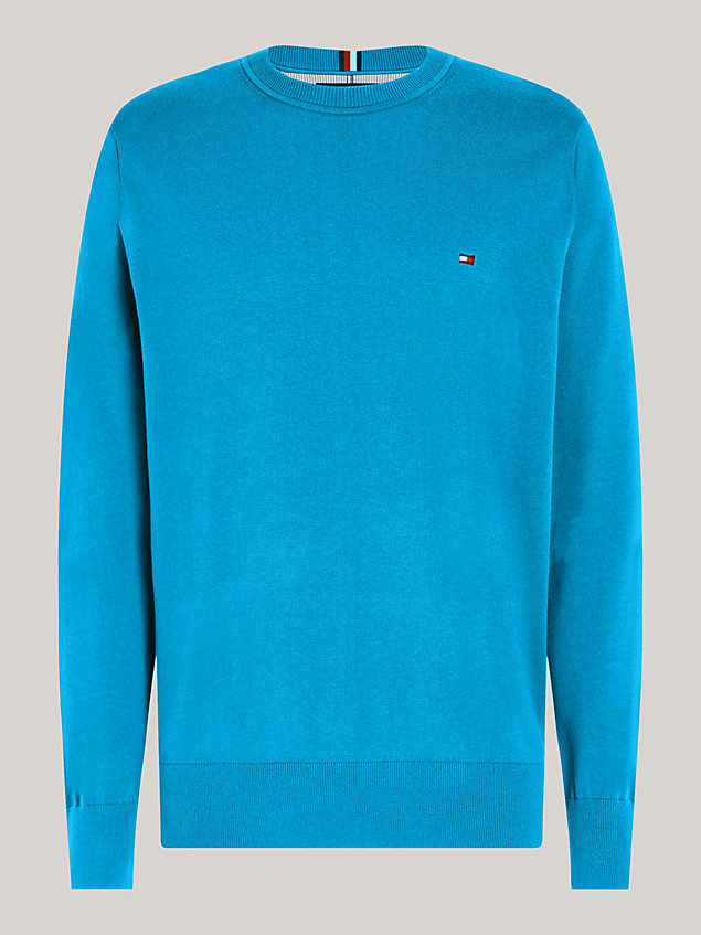 pullover 1985 collection con bandierina blue da uomo tommy hilfiger