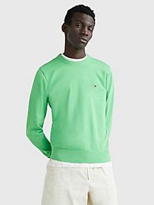 green 1985 collection flag organic cotton jumper for men tommy hilfiger