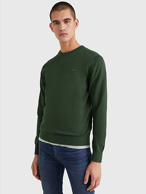 groen 1985 essential th flex sweatshirt voor heren - tommy hilfiger