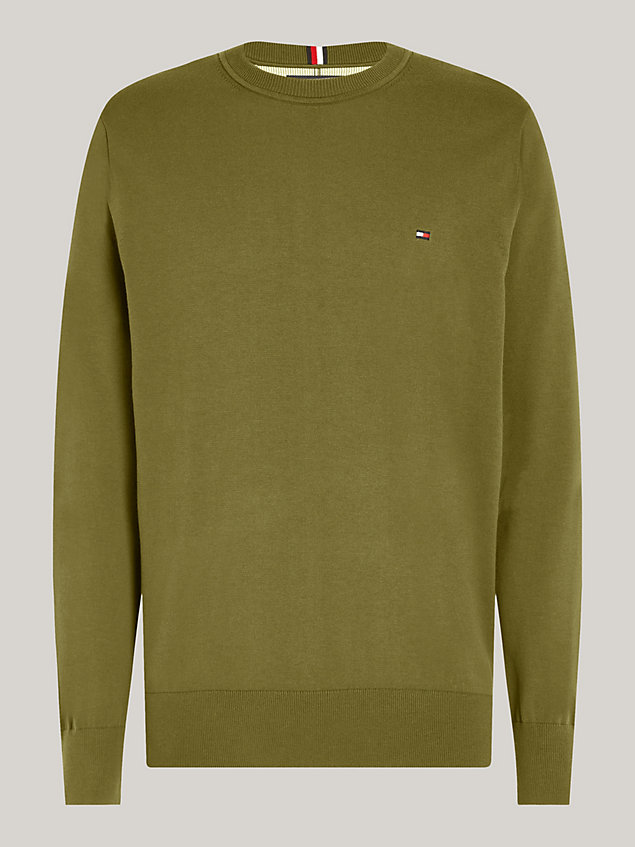 green 1985 collection flag embroidery jumper for men tommy hilfiger