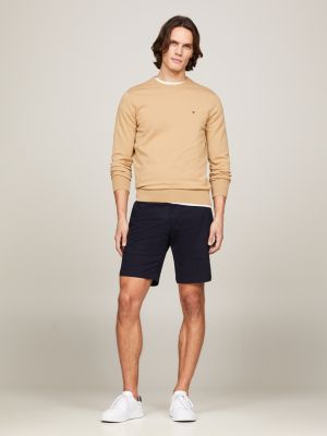 khaki 1985 collection rundhalspullover für herren - tommy hilfiger