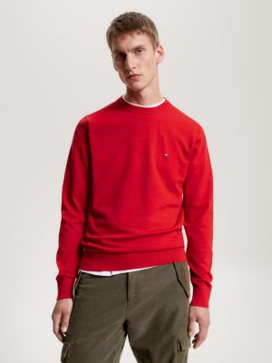 Pull col rond à rayures pour homme Tommy Hilfiger