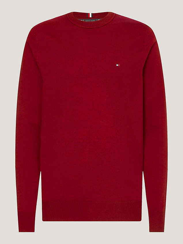red 1985 collection flag embroidery jumper for men tommy hilfiger