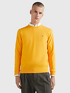 yellow 1985 collection crew neck jumper for men tommy hilfiger