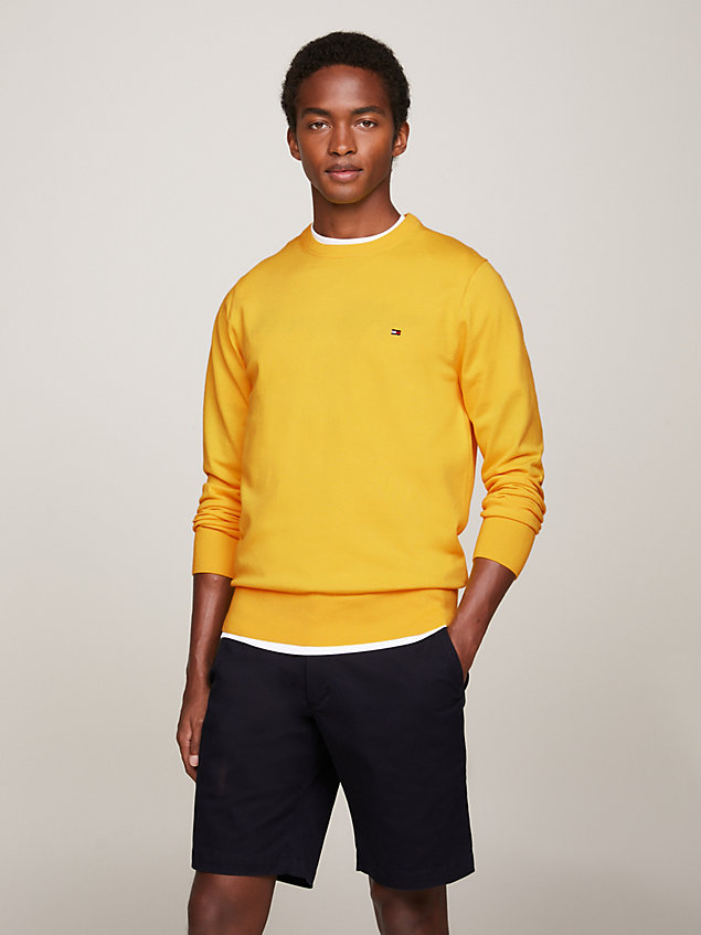 yellow 1985 collection flag embroidery jumper for men tommy hilfiger