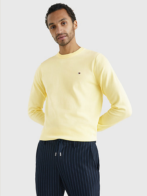 yellow 1985 collection th flex sweatshirt for men tommy hilfiger