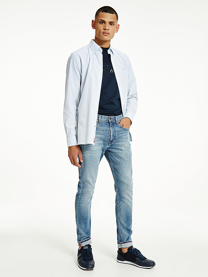 denim houston tapered jeans mit fade-effekt für men - tommy hilfiger