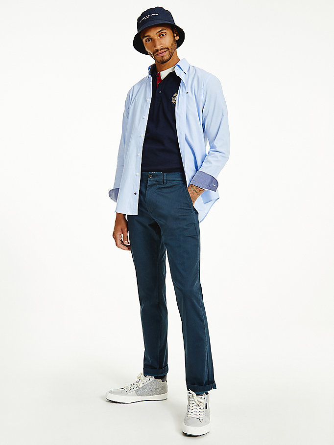 blue denton straight fit trousers for men tommy hilfiger