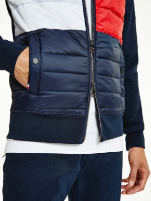 Colour-Blocked Padded Zip-Thru Hoody | BLUE | Tommy Hilfiger