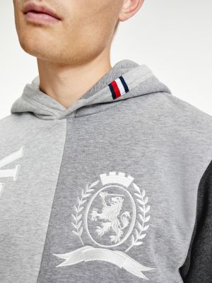 Icons Crest Colour-Blocked Relaxed Fit Hoody | GREY | Tommy Hilfiger