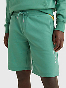 зеленый шорты на поясе-кулиске с логотипом для мужчины - tommy hilfiger