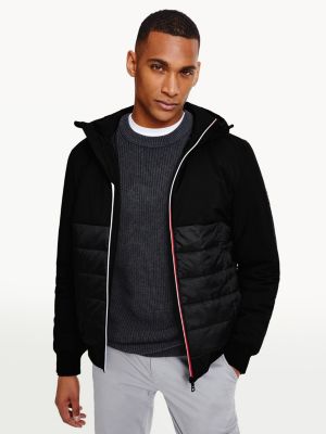 Quilted Panel Hooded Jacket | BLACK | Tommy Hilfiger