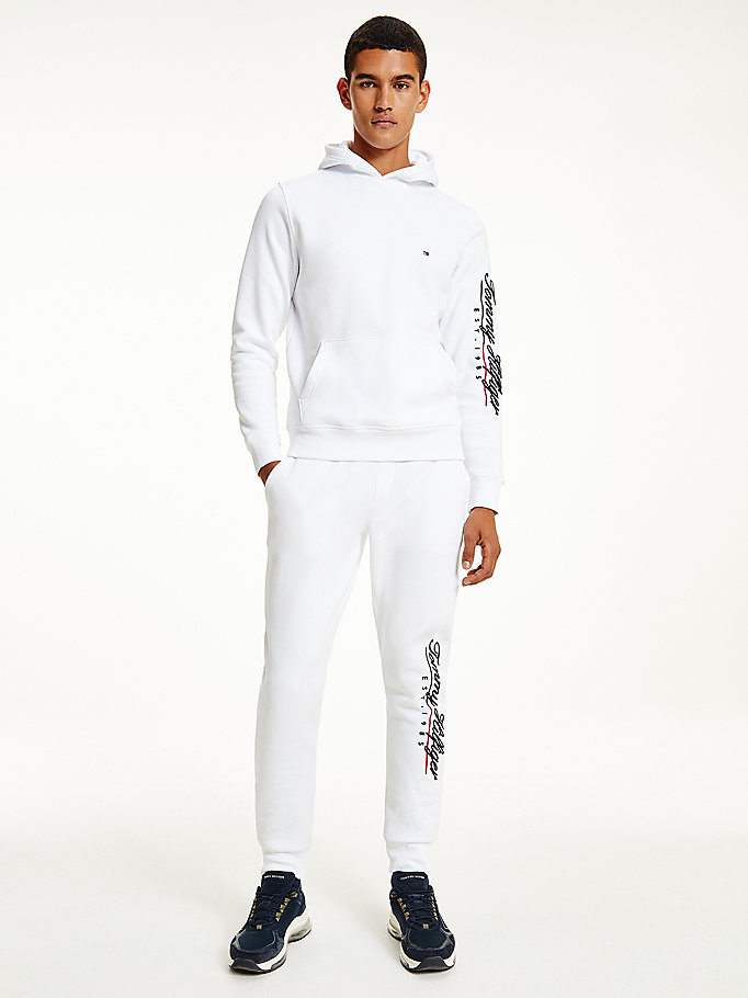 white script logo embroidery hoody for men tommy hilfiger