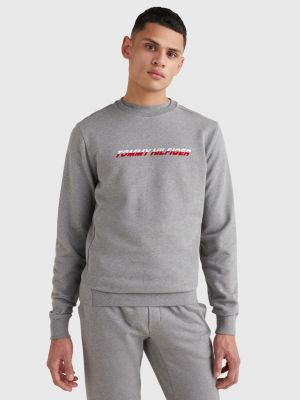 Buy Tommy Hilfiger Women Grey Crew Neck Logo Popover Heathered Sweatshirt -  NNNOW.com