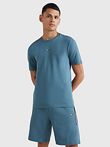 blau sport essential th cool t-shirt mit flag für herren - tommy hilfiger