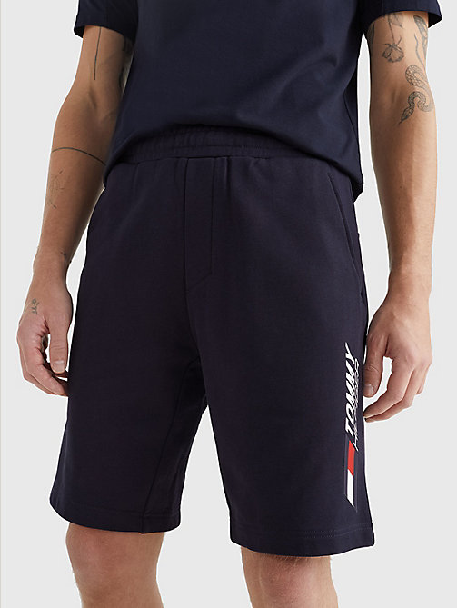 blau sport essential th cool sweat-shorts für herren - tommy hilfiger