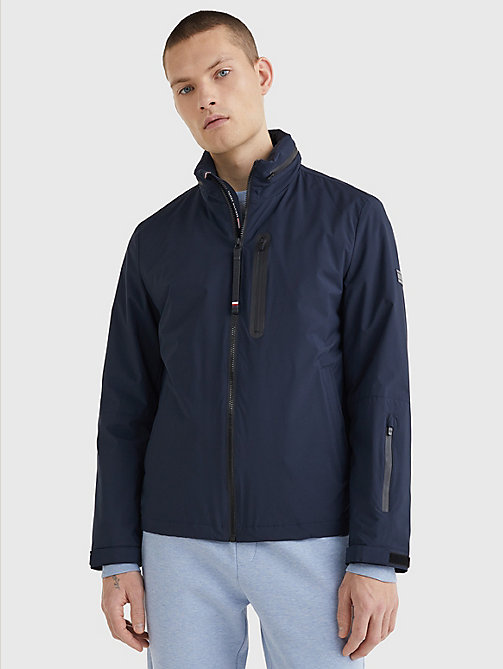 blue th flex tech essentials packable jacket for men tommy hilfiger