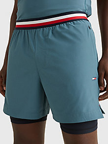 blue sport 2-in-1 shorts for men tommy hilfiger