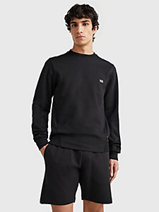 black tech essentials th flex sweatshirt for men tommy hilfiger
